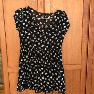 Black and white floral dress